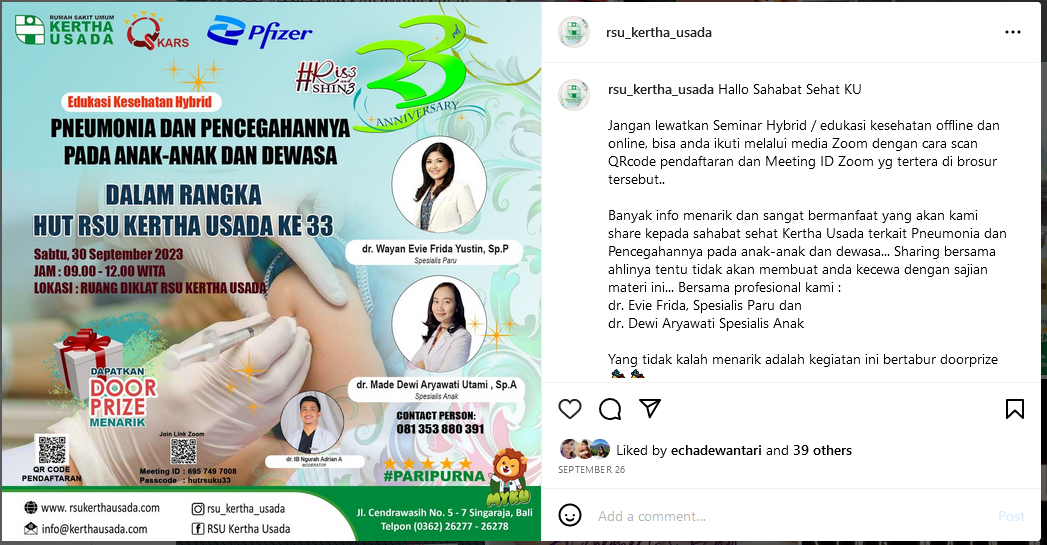 Seminar Hybrid / edukasi kesehatan offline dan online